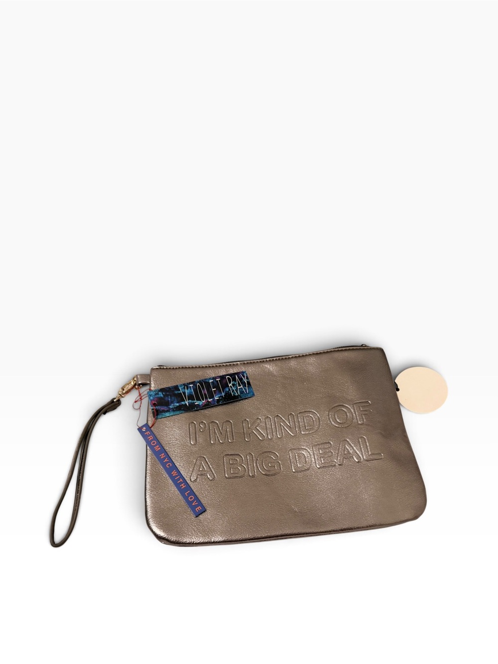 Violet Ray Pewter Metallic I’m Kind of a Big Deal Clutch Wristlet NWT - Picture 6 of 10